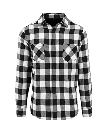 Build Your Brand - Checked Flannel Shirt - Black-White