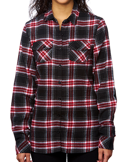 Burnside - Ladies´ Woven Plaid Flannel Shirt - Red Check