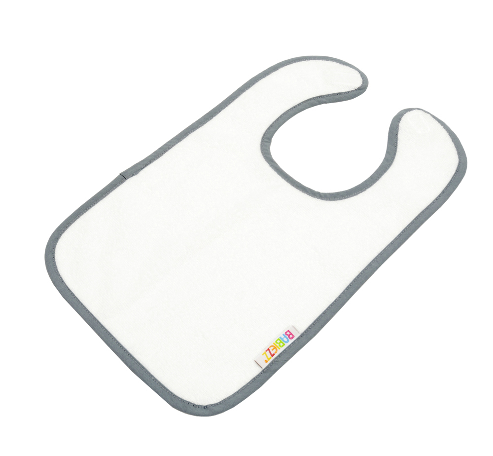 Babiezz® SUBLI Baby Lätzchen Weiß/Anthrazitgrau