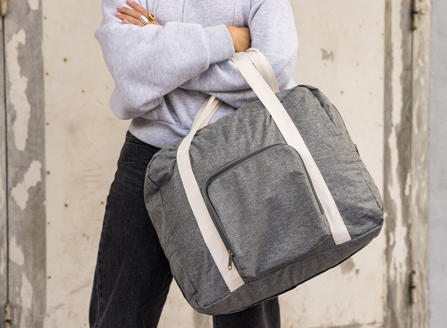 Faltbare Reisetasche 'Tenerife', meliertes Grau RPET