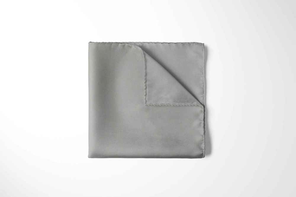 Halstuch Seidentuch Bandana in 100% Twill Seide für Damen - Halstuchgröße: 55 x 55 cm - grau