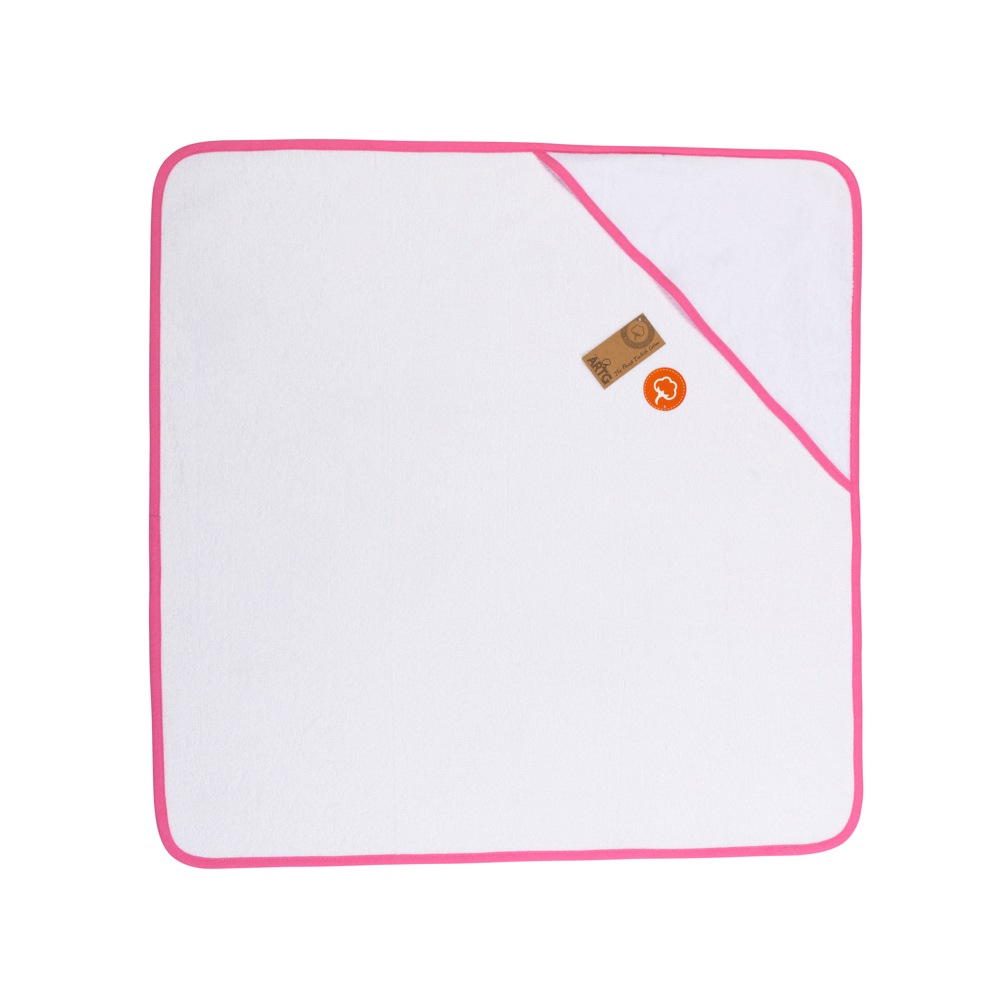 Babiezz® SUBLI Kapuzentuch Weiß/Rosa