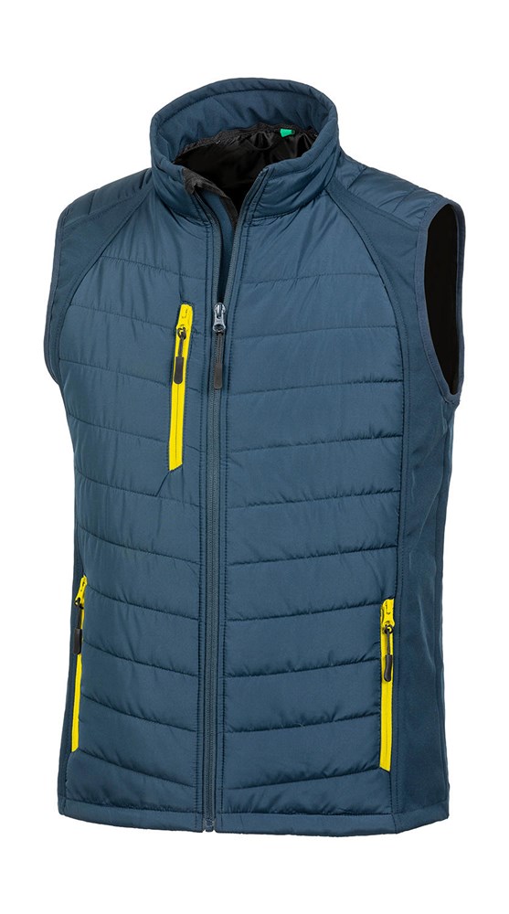 Compass Padded Softshell Gilet - NAVY/YELLOW
