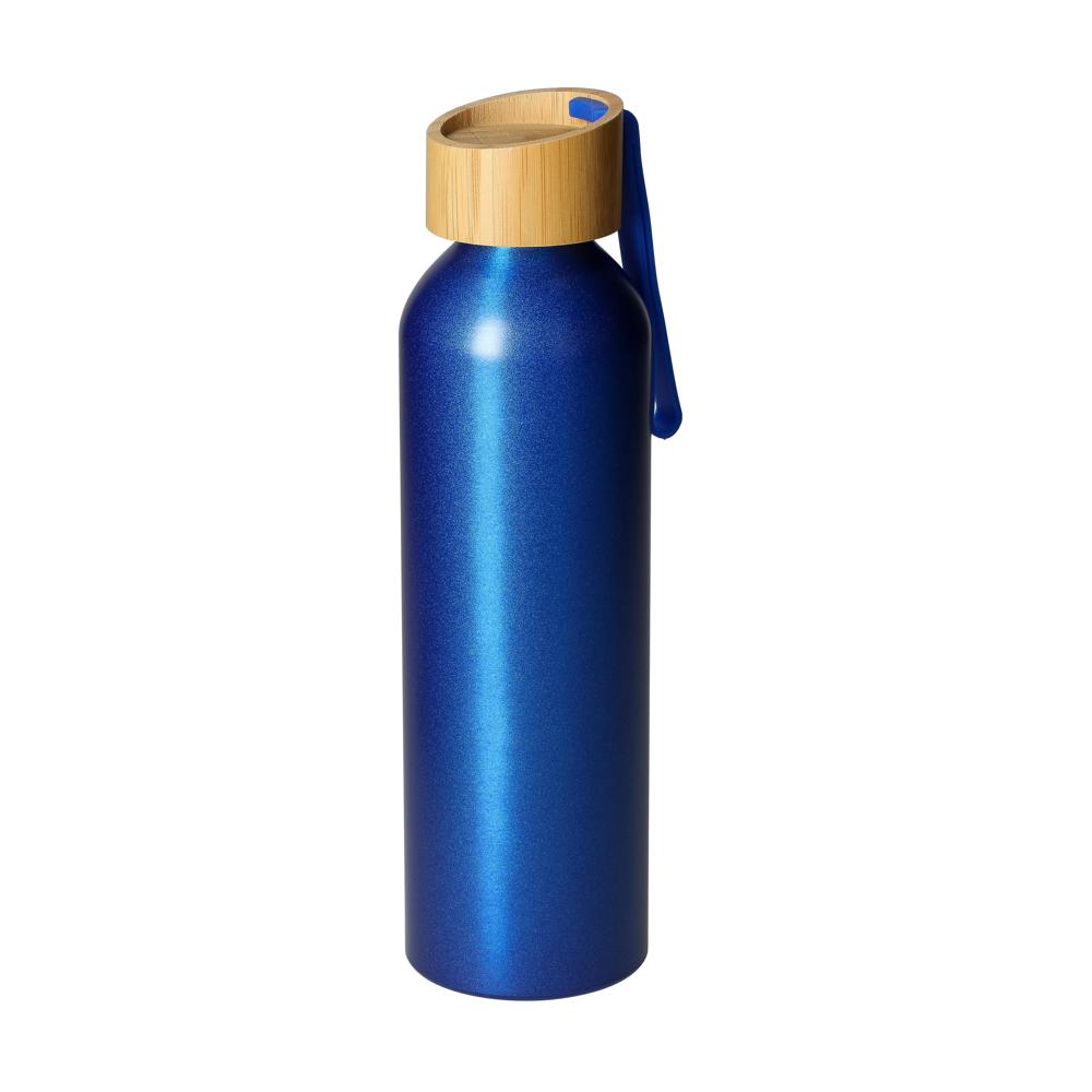 Aluminiumflasche "Bamboo" 0,6 l - blau/natur