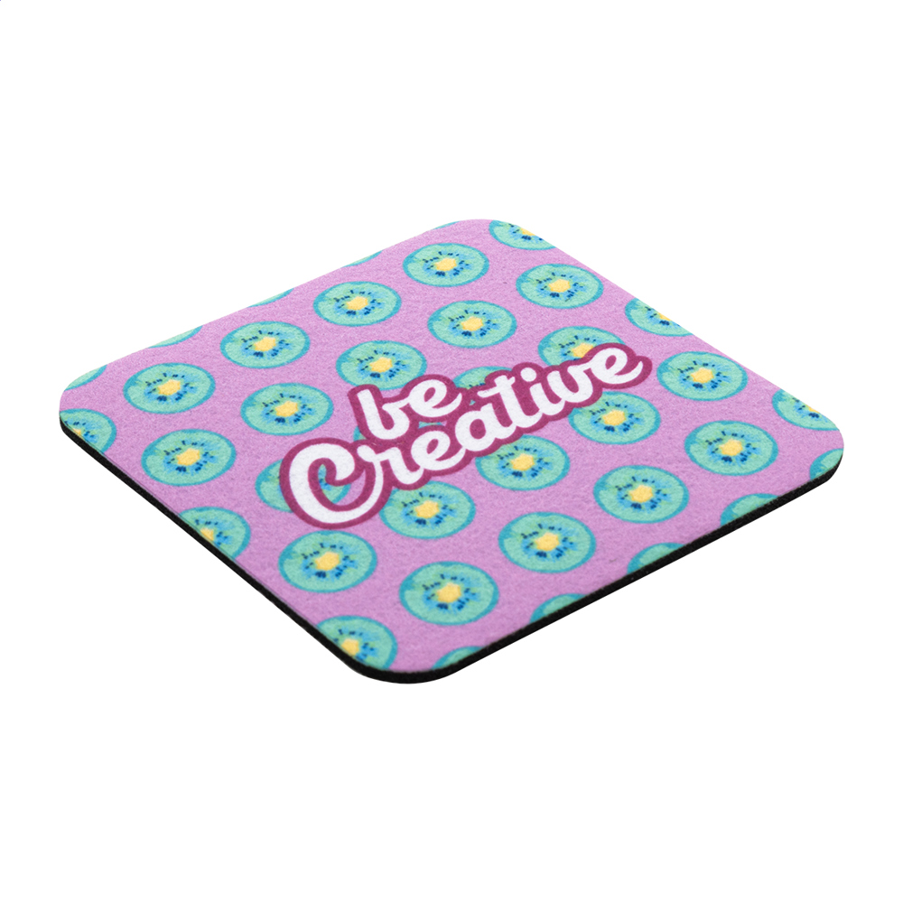 CreaFelt Drink Plus - RPET-Filzuntersetzer, rund - weiß