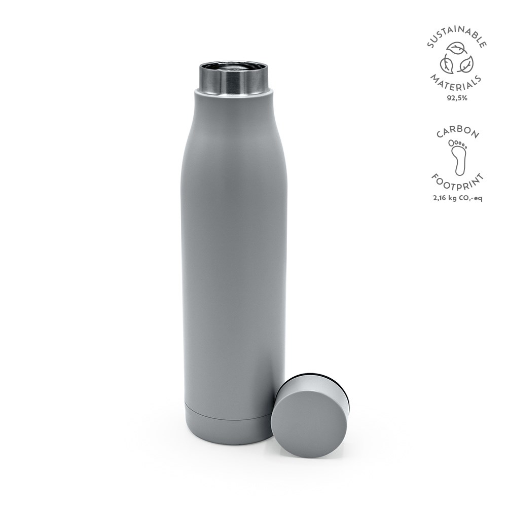 Acuara Trinkflasche aus recy.Edelstahl, 630 ml. Doppelwandig - silber
